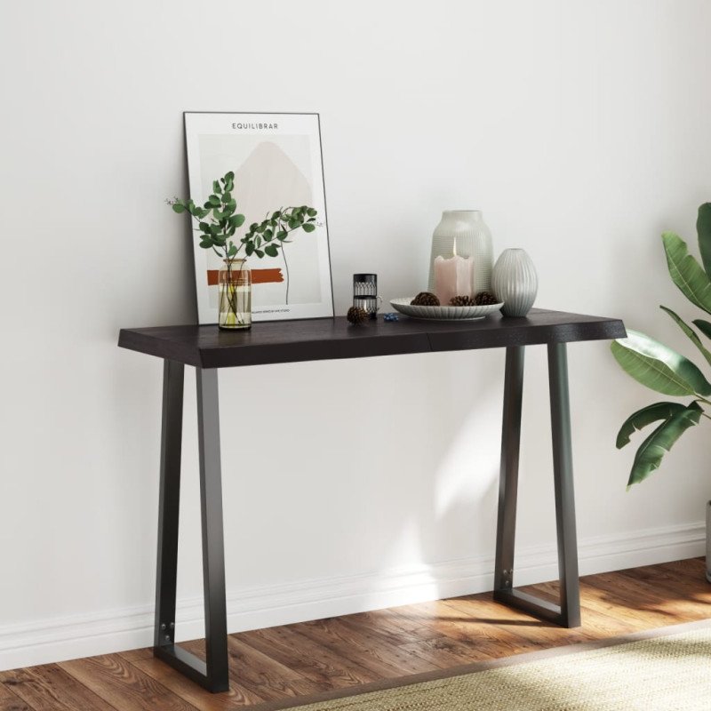 vidaXL Stolová doska tmavohnedá 120x50x(2-6)cm ošetrený masív hrany