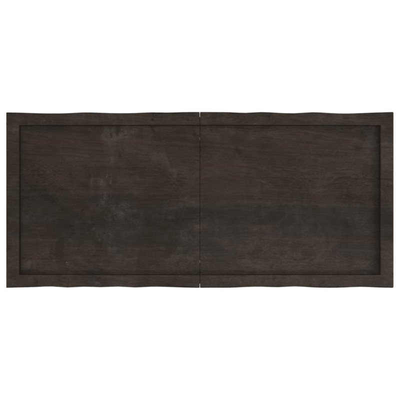vidaXL Stolová doska tmavohnedá 120x50x(2-6)cm ošetrený masív hrany