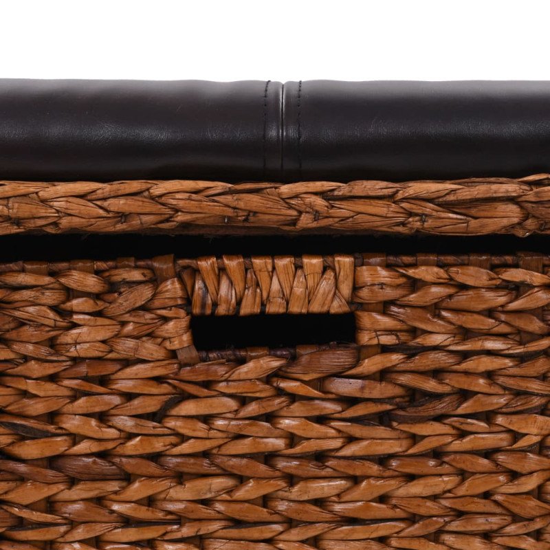 vidaXL Lavica s 3 košíkmi z morskej trávy 105x40x42cm hnedá