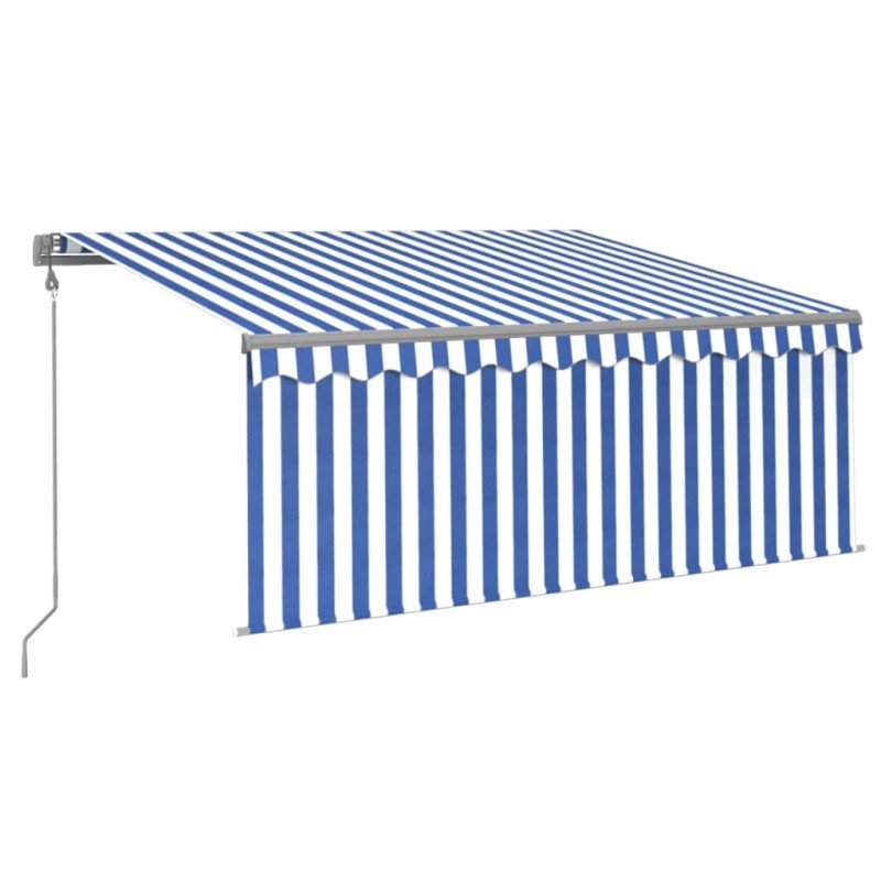 vidaXL Automatická markíza s tienidlom 3x2,5 m modro-biela