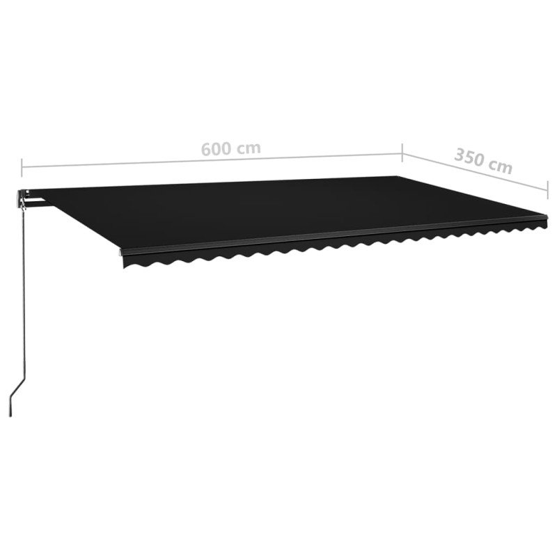 vidaXL Samostatne stojaca automatická markíza 600x350 cm antracitová