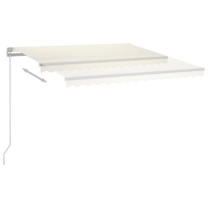 vidaXL Automatická markíza s LED a senzorom vetra 3,5x2,5 m krémová