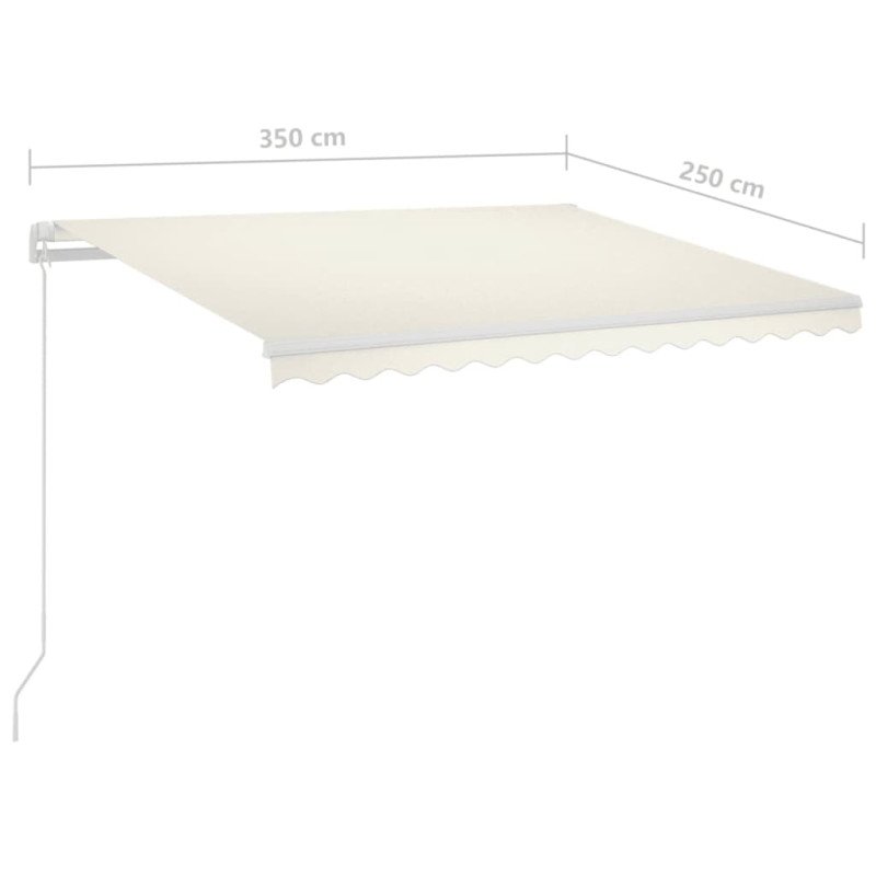 vidaXL Automatická markíza s LED a senzorom vetra 3,5x2,5 m krémová