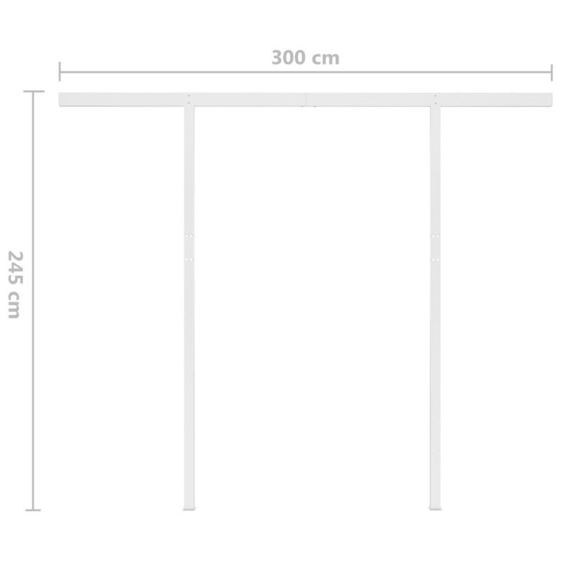 vidaXL Automatická markíza s LED a senzorom vetra 3,5x2,5 m krémová