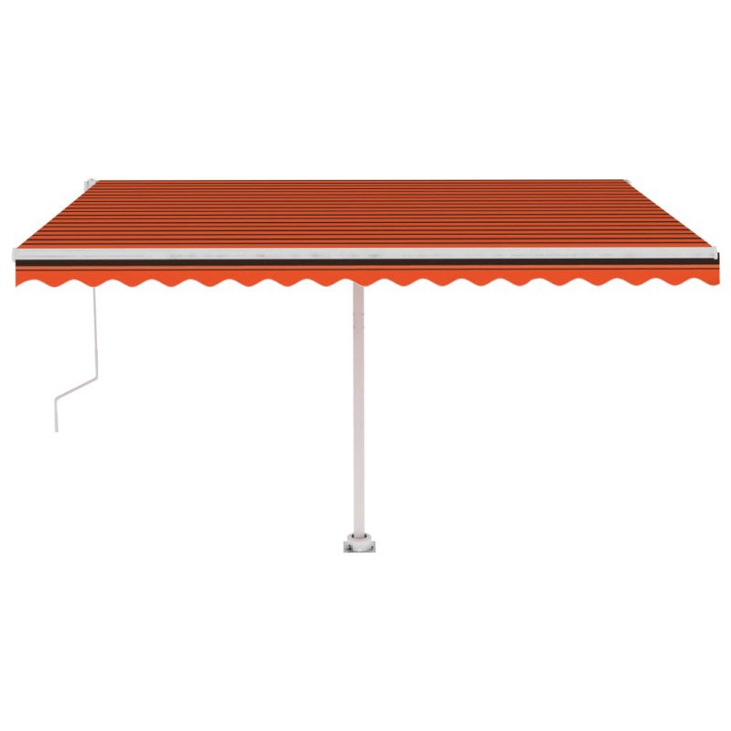 vidaXL Automatická markíza,LED a senzor vetra 450x350cm,oranžová/hnedá