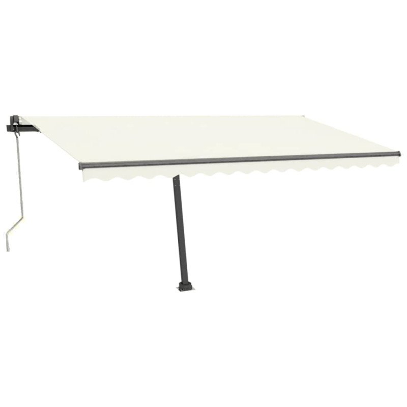 vidaXL Samostatne stojaca automatická markíza 450x300 cm krémová