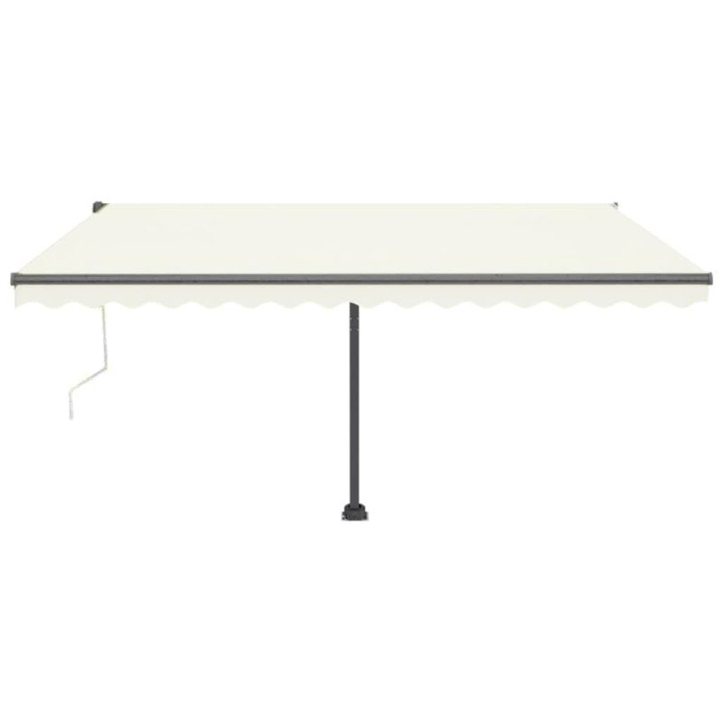 vidaXL Samostatne stojaca automatická markíza 450x300 cm krémová