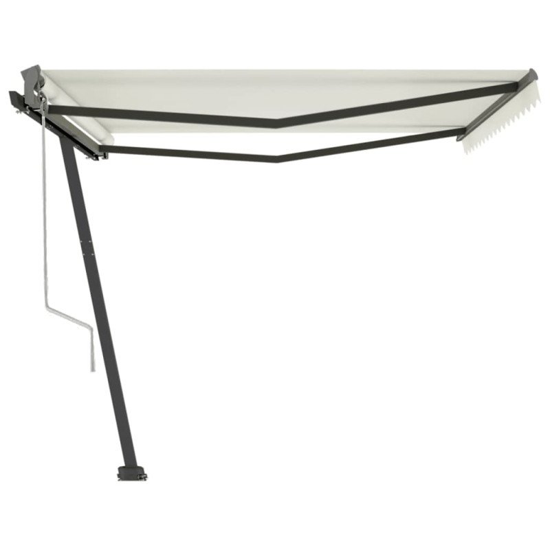 vidaXL Samostatne stojaca automatická markíza 450x300 cm krémová