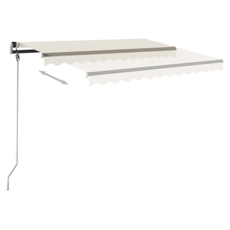 vidaXL Samostatne stojaca automatická markíza 450x300 cm krémová