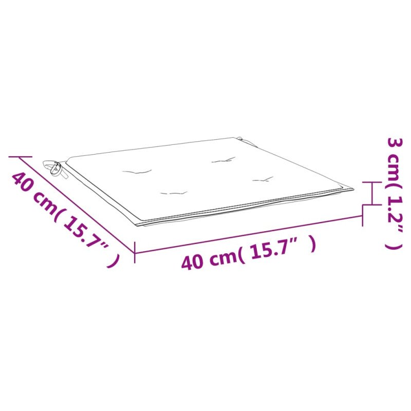 vidaXL Podložky na záhradné stoličky 4 ks 40x40x3 cm, oxfordská látka