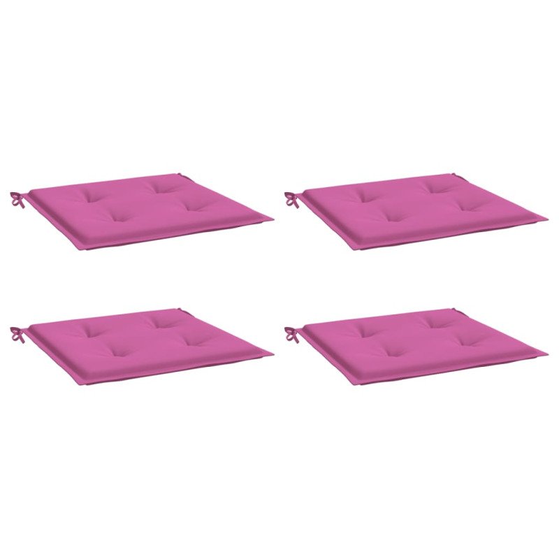 vidaXL Podložky na záhradné stoličky 4 ks ružové 50x50x3 cm látka