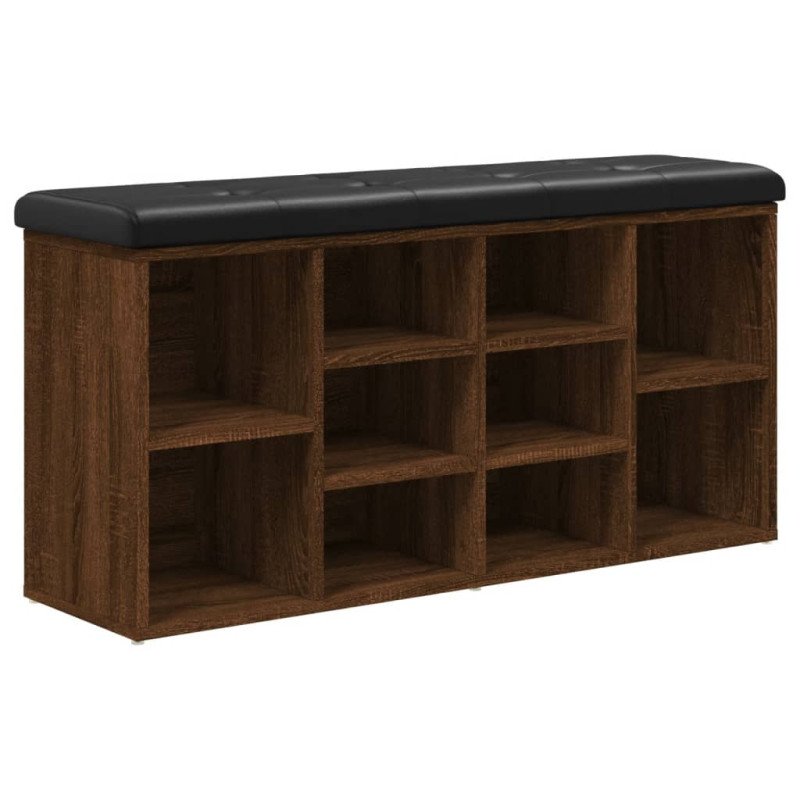 vidaXL Lavička na topánky hnedý dub 102x32x50 cm kompozitné drevo