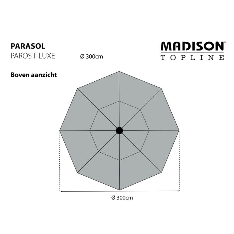 Madison Slnečník Paros II Luxe 300 cm zafírový modrý