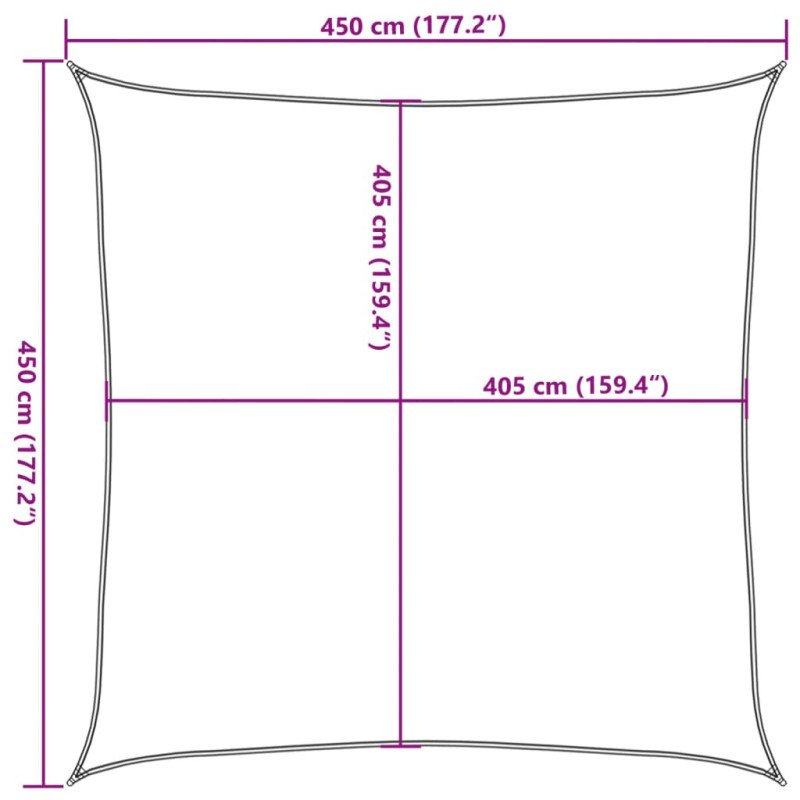 vidaXL Tieniaca plachta 160 g/m², čierna 4,5x4,5 m, HDPE