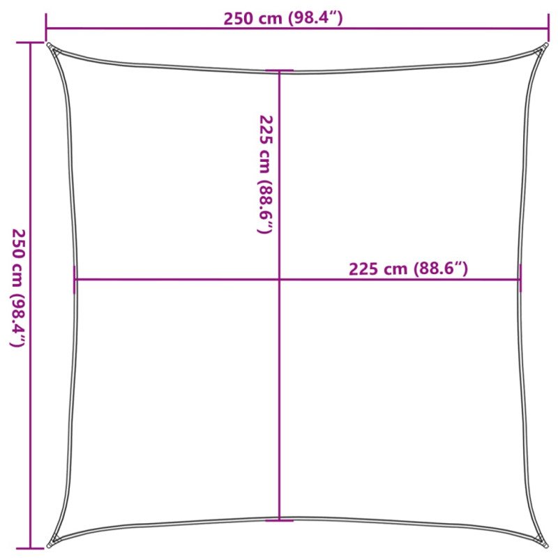 vidaXL Tieniaca plachta 160 g/m², antracitová 2,5x2,5 m, HDPE