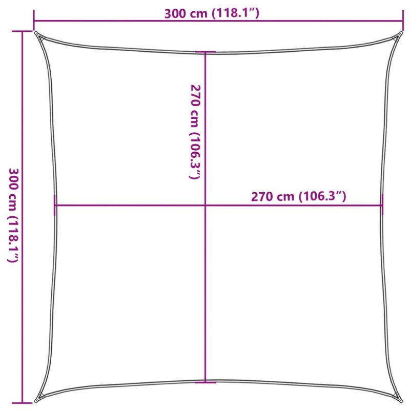 vidaXL Tieniaca plachta 160 g/m², biela 3x3 m, HDPE