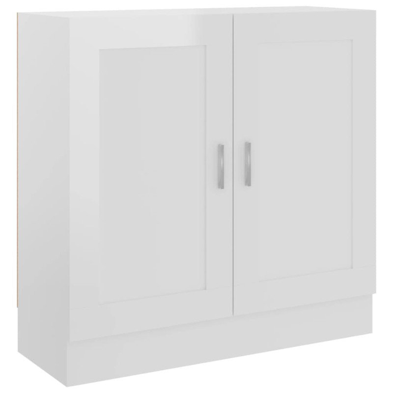vidaXL Knižnica, lesklá biela 82,5x30,5x80 cm, kompozitné drevo