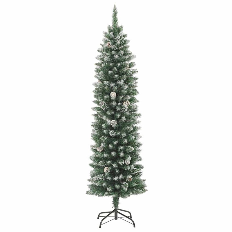 vidaXL Umelý úzky vianočný stromček s podstavcom 180 cm PVC