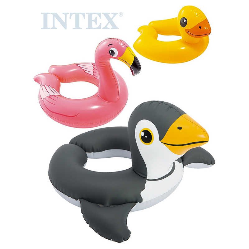 INTEX Kruh dětský nafukovací s hlavičkou zvírátka do vody 3 druhy 59220