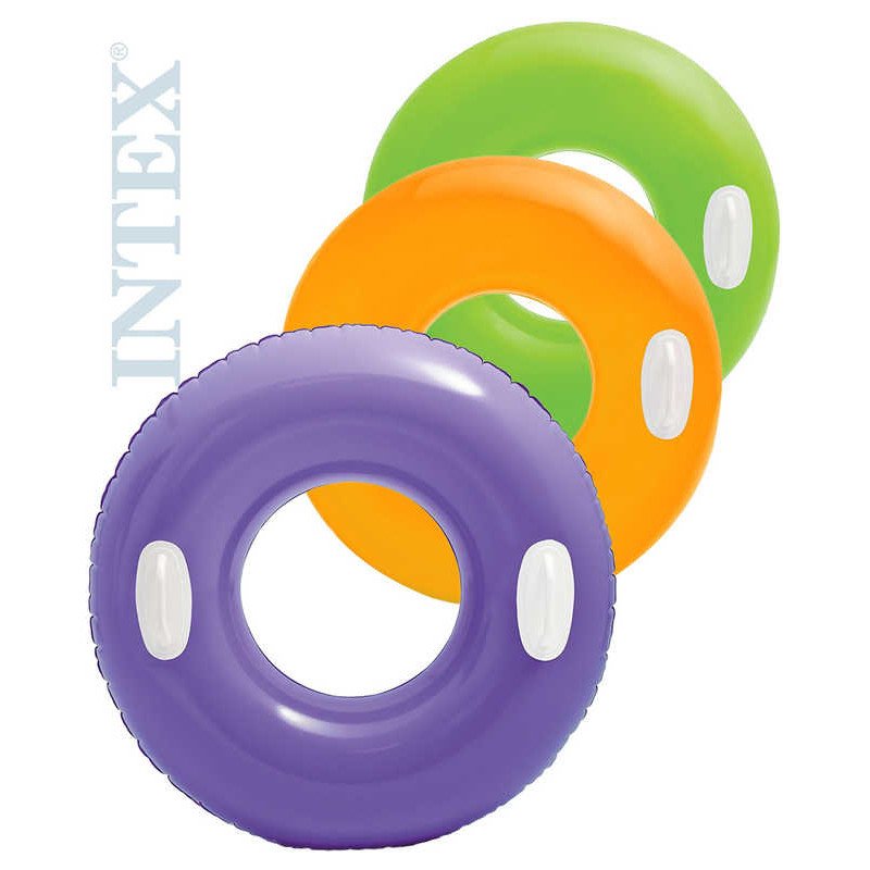 INTEX Kruh s úchyty HI GLOSS 76 cm NAFUKOVACÍ KOLO do vody 3 barvy