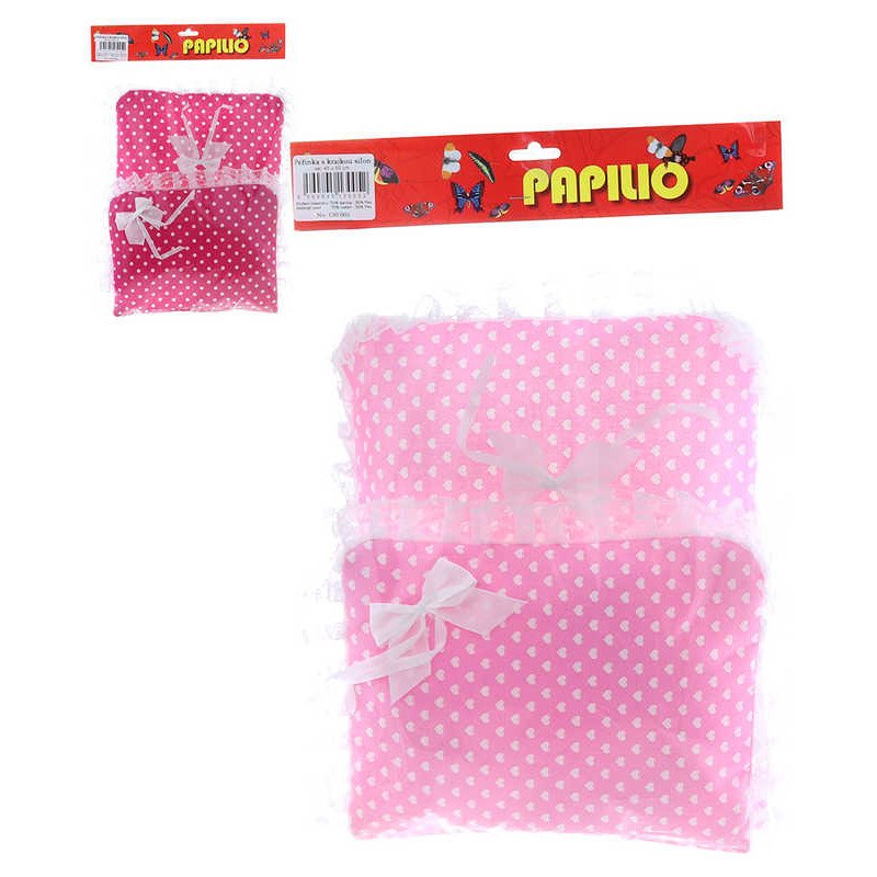 Perinka plus polštárek s krajkou set do kočárku pro panenku miminko 3 barvy