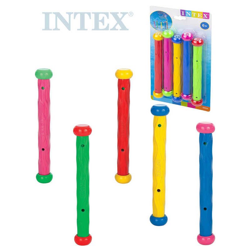 INTEX Tyčinka barevná na hraní do vody set 5ks lovení tyčinek na kartě 55504