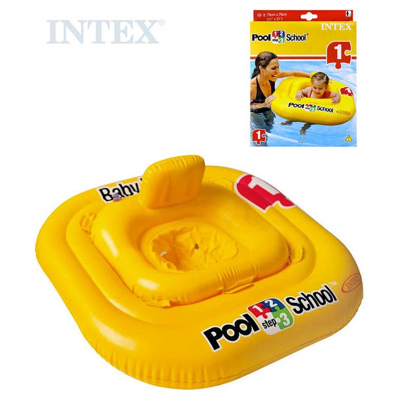 INTEX Kruh plavací s otvory 79x79cm Kríž sedátko čtverec pro miminko 56587