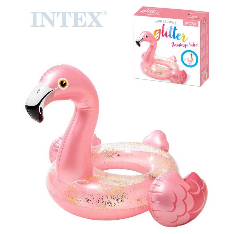 INTEX Kruh nafukovací Plameňák trpytivý 99x89x71cm plavací kolo do vody 56251