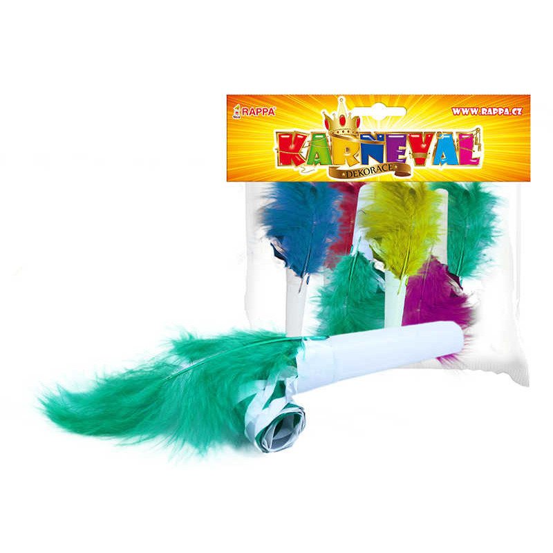 KARNEVAL Frkačka s perím 6ks na párty KARNEVALOVÝ DOPLNĚK