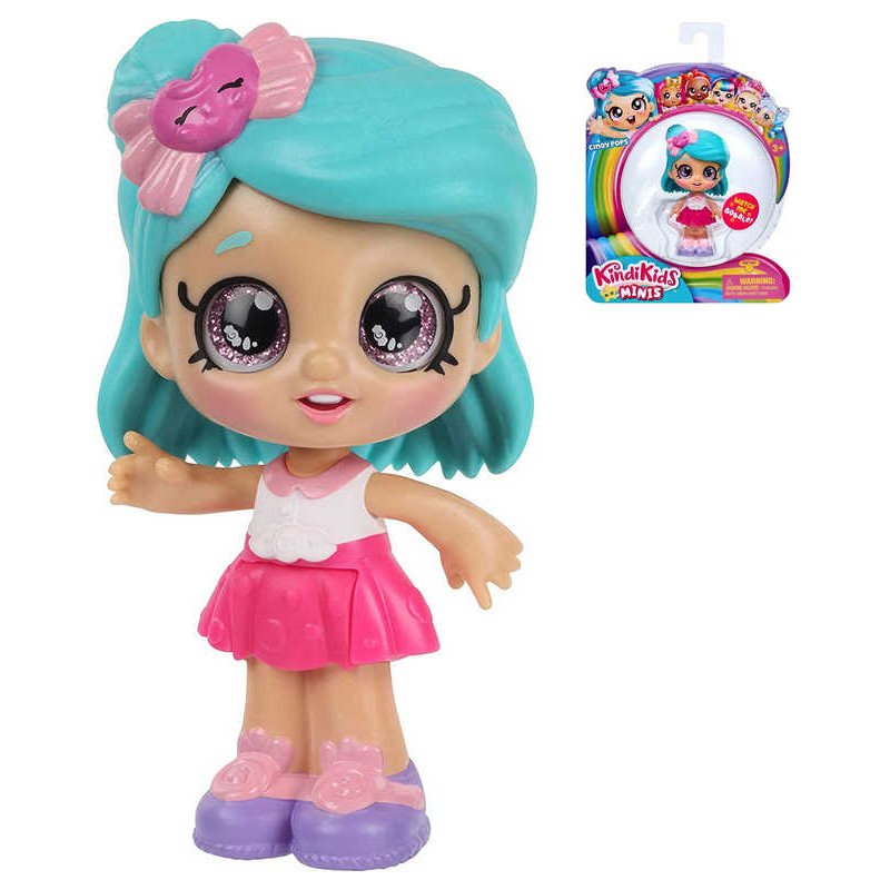 KINDI KIDS Minis Panenka mini Cindy Pops 9cm kývá hlavou velké oči