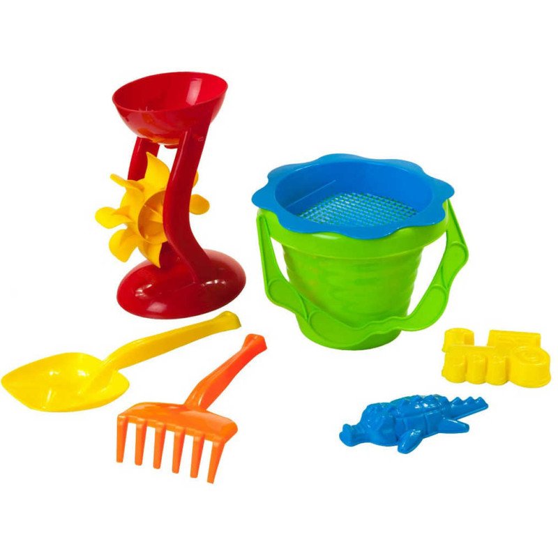 PL Baby pískový set kyblík vlnka s mlýnkem a formičkami 7ks