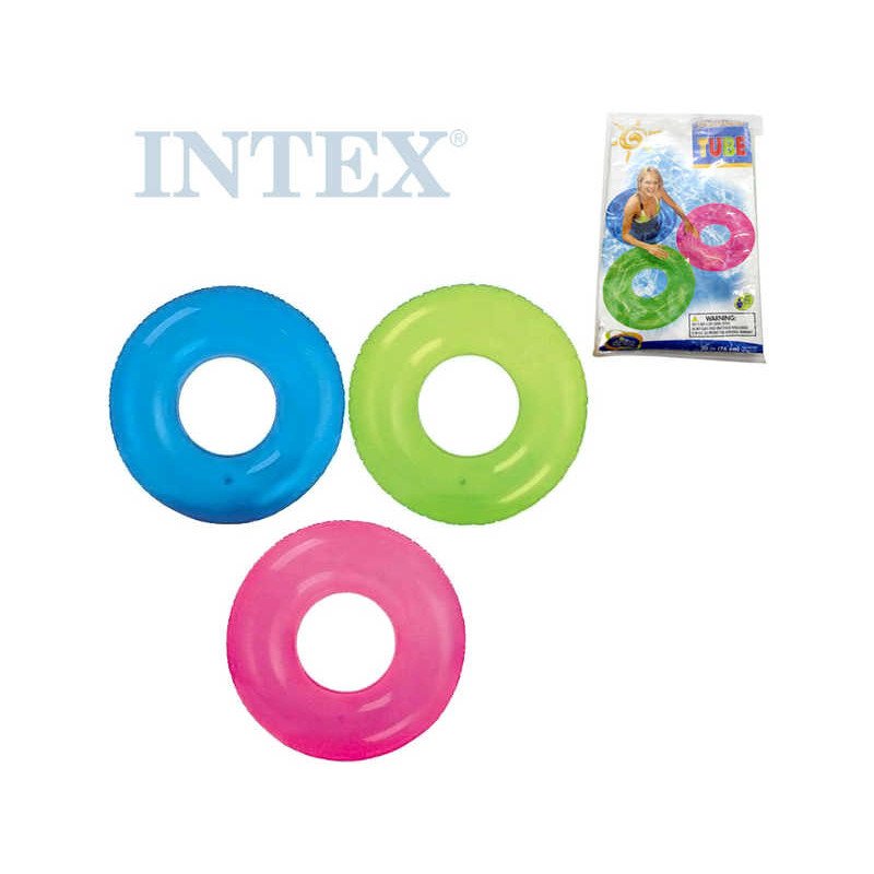 INTEX Kruh plavací 76cm nafukovací kolo transparentní do vody 3 barvy 59260