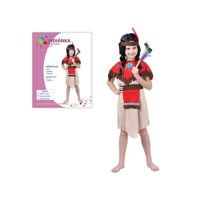 KARNEVAL Šaty INDIÁNKA vel.M (120-130 cm) KOSTÝM