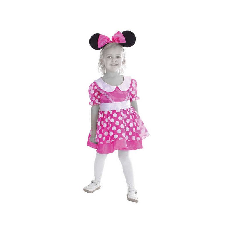 KARNEVAL Šaty MYŠKA RŮŽOVÁ vel. XS (92-104 cm) 3-4 let KOSTÝM