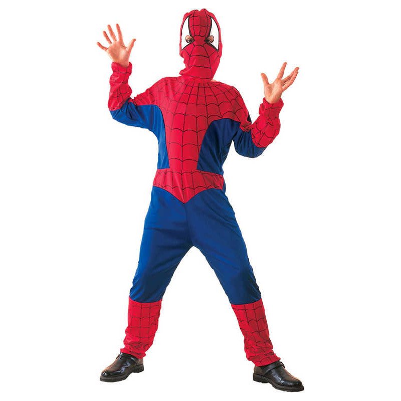 KARNEVAL Šaty PAVOUČÍ MUŽ vel. L (130-140 cm) 8-10 let KOSTÝM