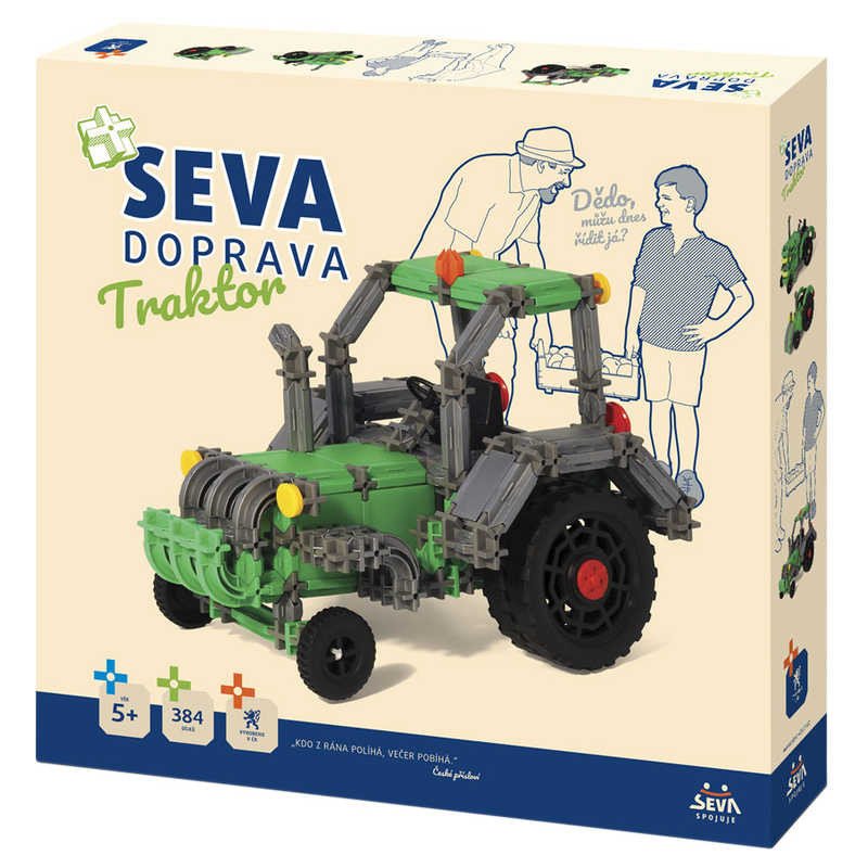 SEVA DOPRAVA Traktor polytechnická STAVEBNICE 384 dílků