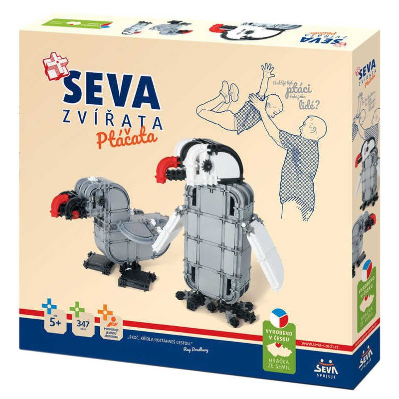 SEVA Zvírata ptáčata plastová STAVEBNICE 347 dílků