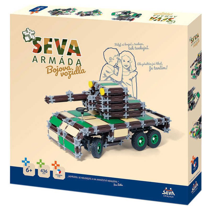 SEVA Armáda Bojová vozidla STAVEBNICE 436 dílků v krabici