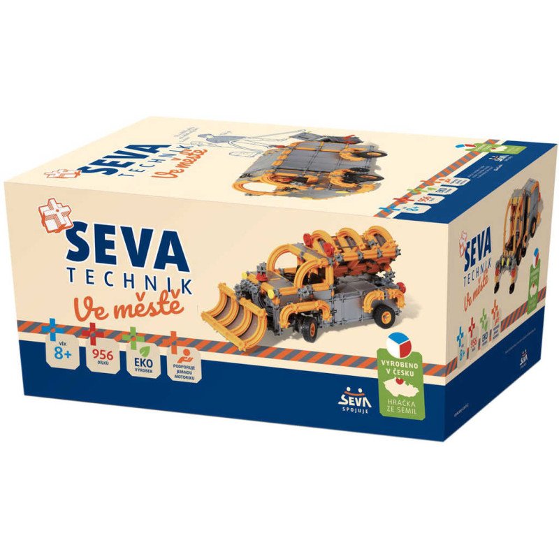 SEVA TECHNIK Ve městě plastová XL STAVEBNICE 956 dílků v krabici