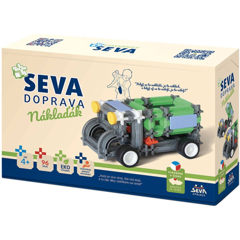 SEVA DOPRAVA Náklaďák polytechnická STAVEBNICE 96 dílků