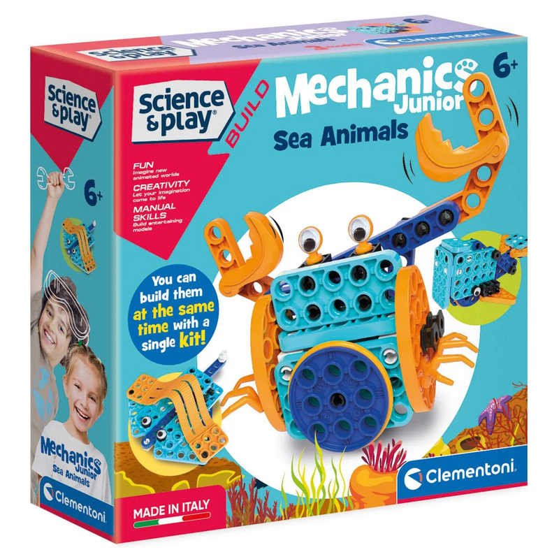 CLEMENTONI Mechanická laborator Junior Vodní zvírata STAVEBNICE