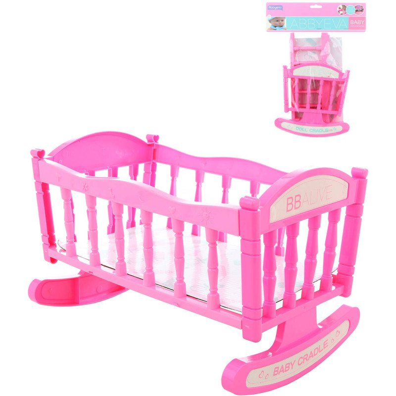 Kolébka 29cm růžová plastová postýlka pro panenku miminko