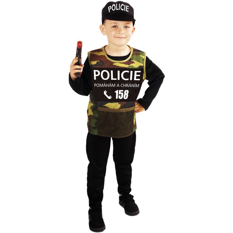 KARNEVAL Šaty Policie vel. M (116-128cm) 6-8 let KOSTÝM