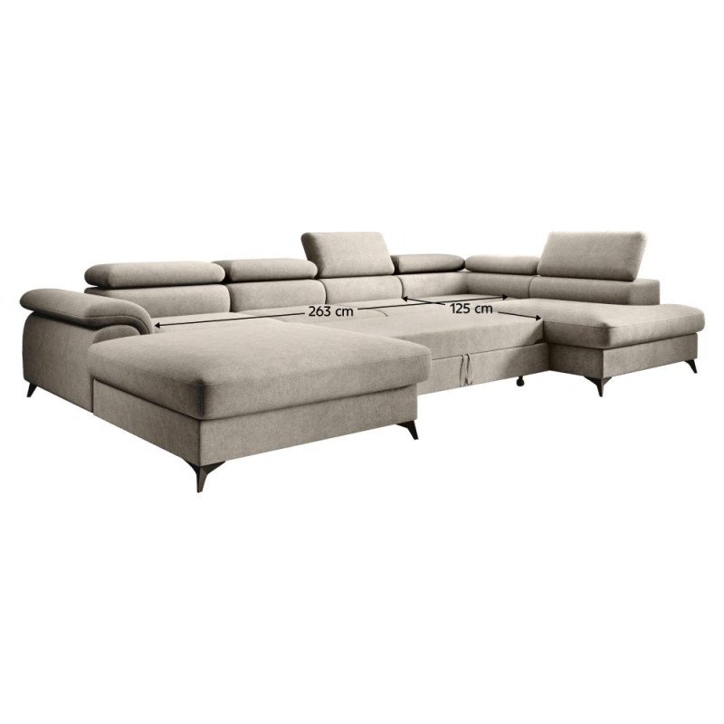 Kondela Rozkladacia sedacia súprava, béžová, pravá, POLY ROH U