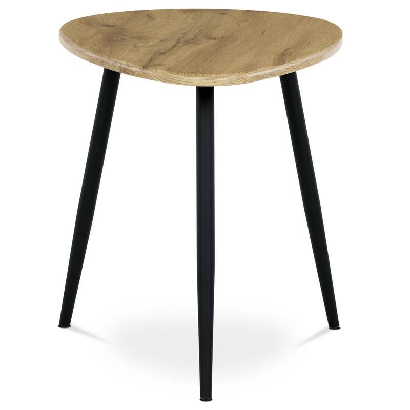 Autronic - Konferenční stůl, MDF deska, dekor divoký dub, černý kov - AF-3011 OAK AKCE