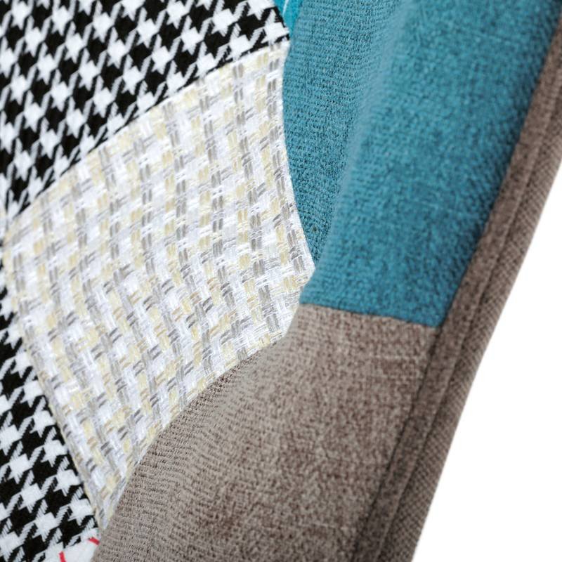 Autronic - Křeslo houpací, potah patchwork látka, dřevěné nohy, masiv kaučukovník - AK-374 PW2 AKCE