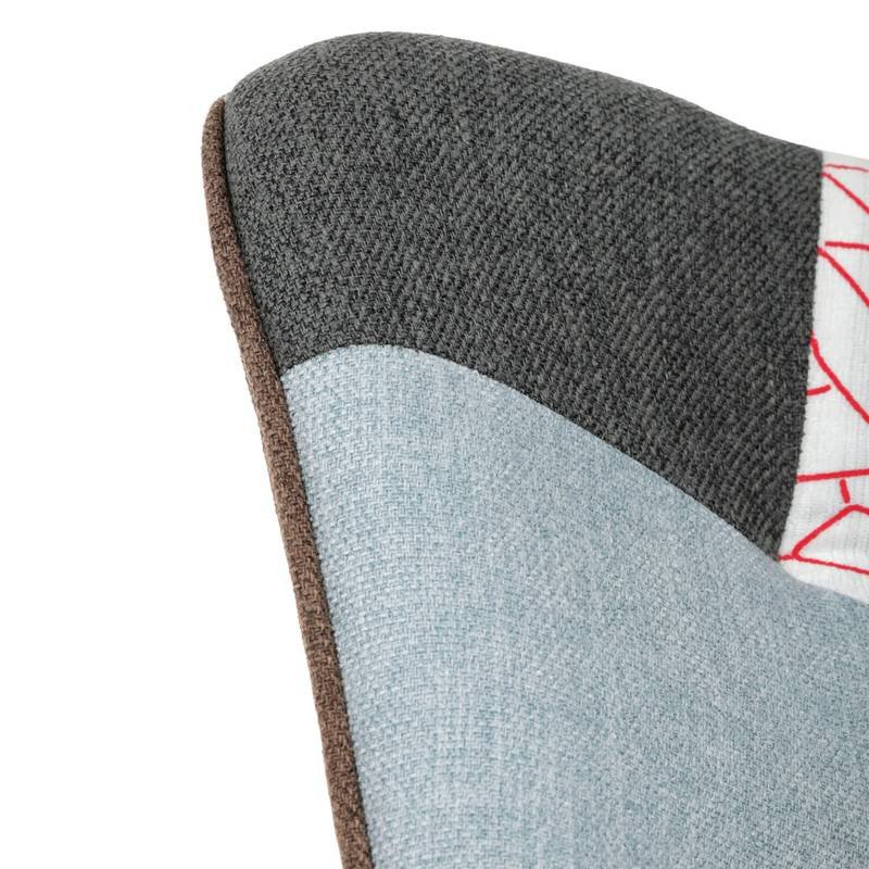 Autronic - Křeslo houpací, potah patchwork látka, dřevěné nohy, masiv kaučukovník - AK-374 PW2 AKCE