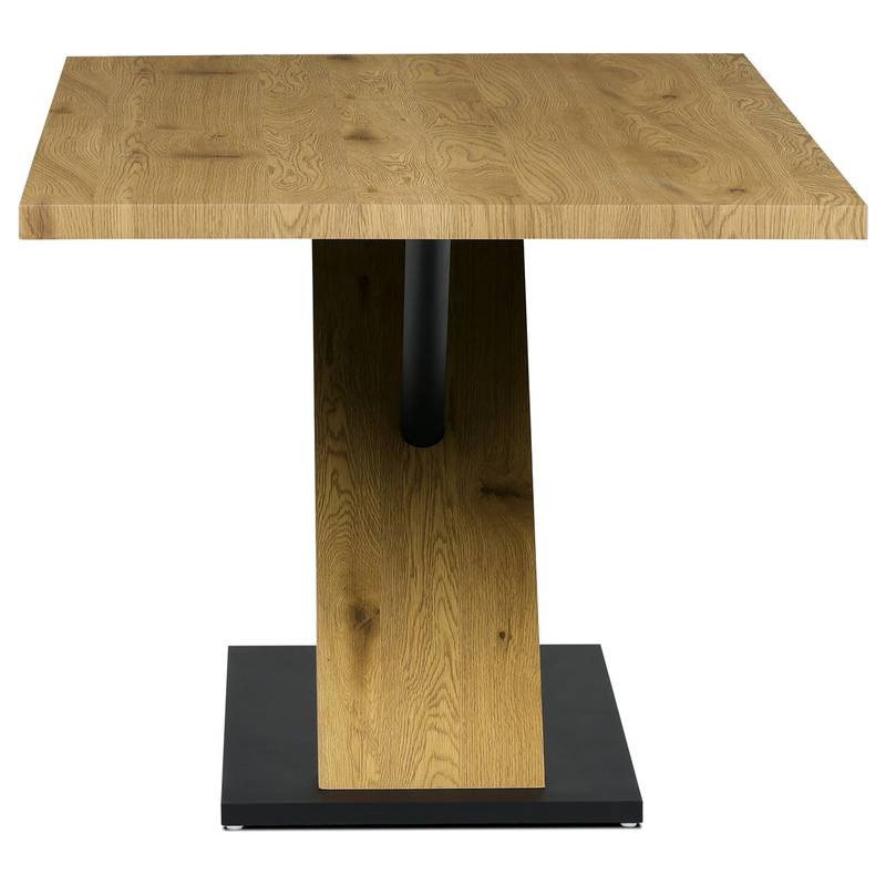 Autronic - Jídelní stůl 160x90x76 cm, deska s dekorem dub, černá kovová podstava - AT-3018 OAK