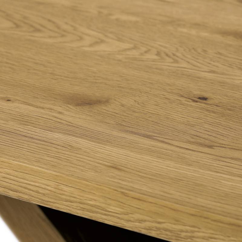 Autronic - Jídelní stůl 160x90x76 cm, deska s dekorem dub, černá kovová podstava - AT-3018 OAK