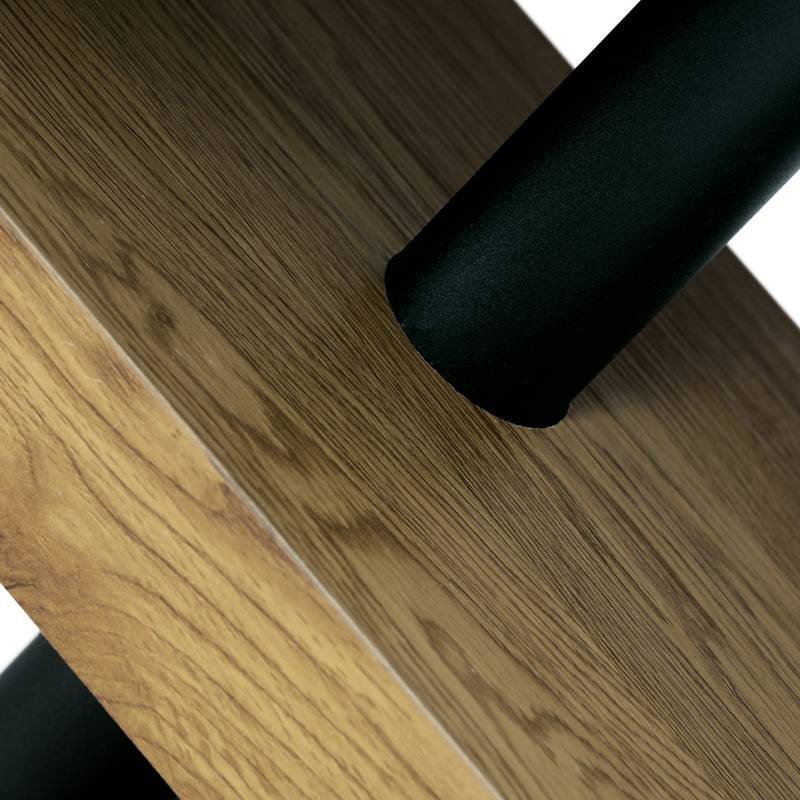 Autronic - Jídelní stůl 160x90x76 cm, deska s dekorem dub, černá kovová podstava - AT-3018 OAK